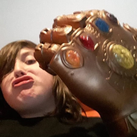 Yeshua Bonadio wearing Thano's Gauntlet.